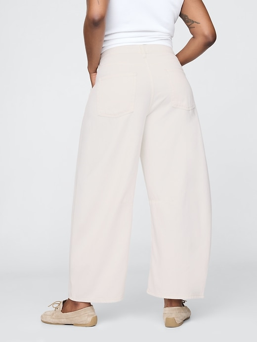 jean taille haute ultra-doux à motif fer à cheval