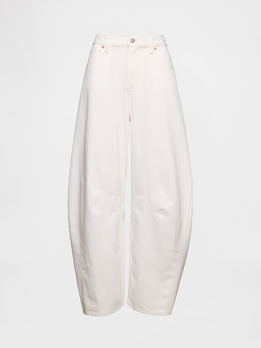 jean taille haute ultra-doux à motif fer à cheval