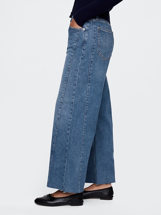 jean taille haute stride à jambes larges et longueur cheville