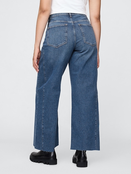 jean taille haute stride à jambes larges et longueur cheville