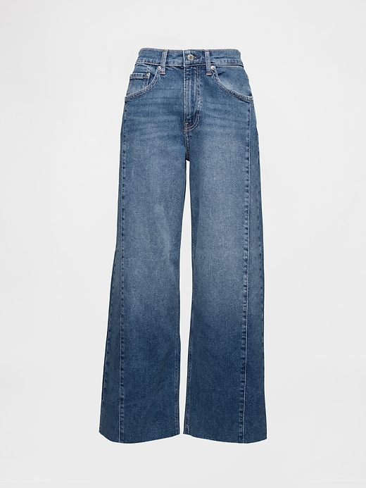 jean taille haute stride à jambes larges et longueur cheville