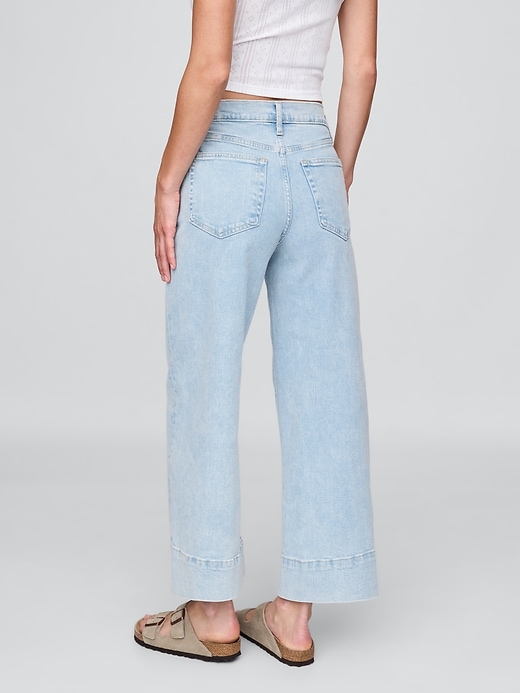 jean taille haute stride à jambes larges et longueur cheville