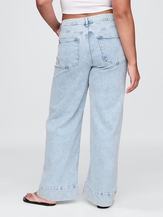 jean taille haute stride à jambes larges et longueur cheville