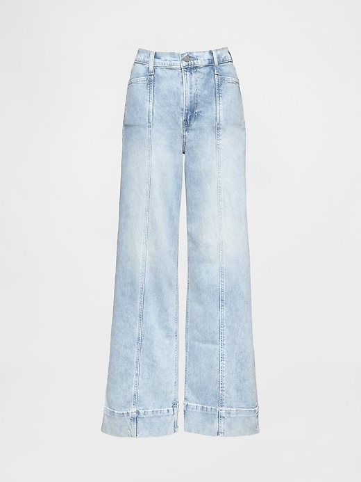 jean taille haute stride à jambes larges et longueur cheville