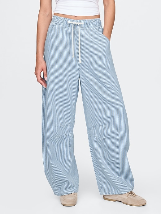 jean à rayures en denim ultra-doux taille mi-haute coupe flatteuse