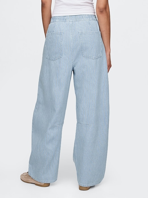 jean à rayures en denim ultra-doux taille mi-haute coupe flatteuse