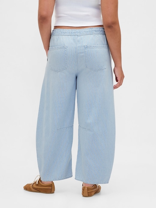jean à rayures en denim ultra-doux taille mi-haute coupe flatteuse