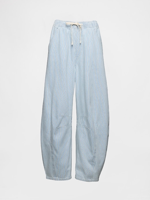jean à rayures en denim ultra-doux taille mi-haute coupe flatteuse
