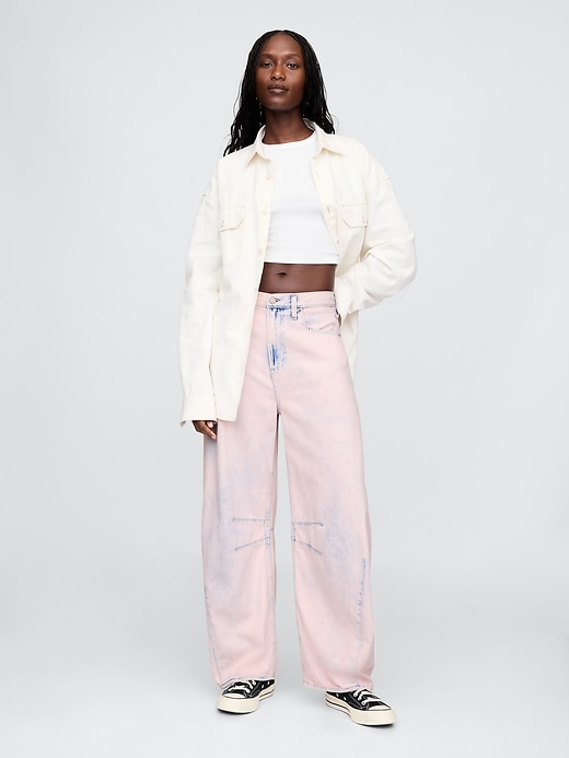 jean taille haute ultra-doux à motif fer à cheval
