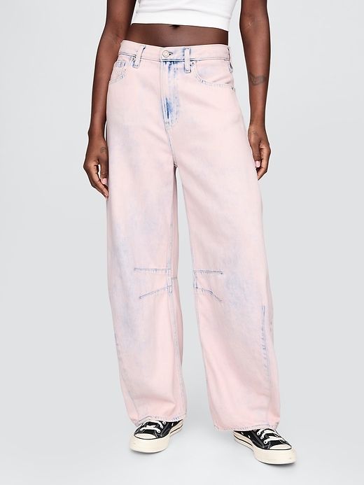jean taille haute ultra-doux à motif fer à cheval