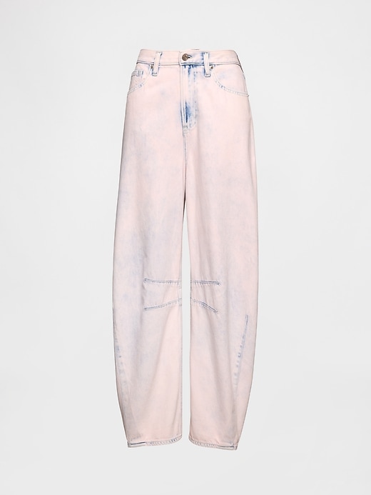 jean taille haute ultra-doux à motif fer à cheval