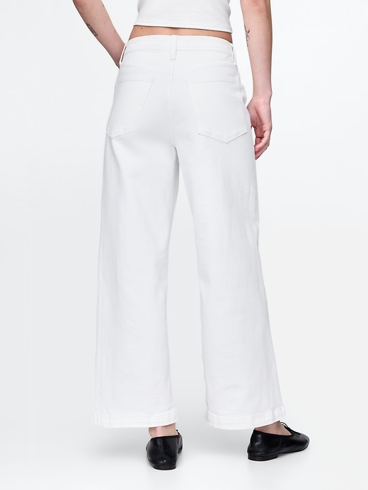 jean taille haute stride à jambes larges et longueur cheville