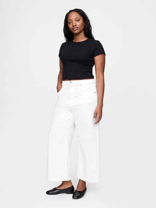 jean taille haute stride à jambes larges et longueur cheville