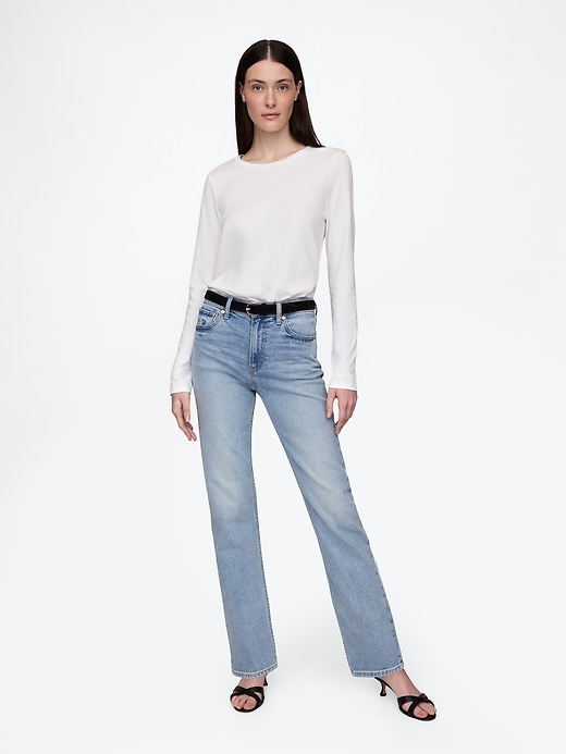 jean slim droit taille haute années 90