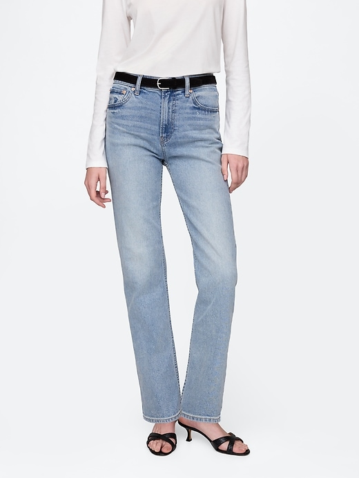 jean slim droit taille haute années 90