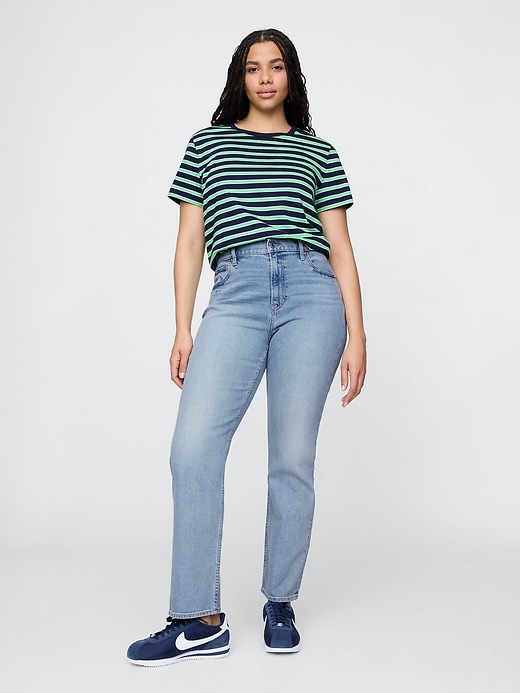 jean slim droit taille haute années 90