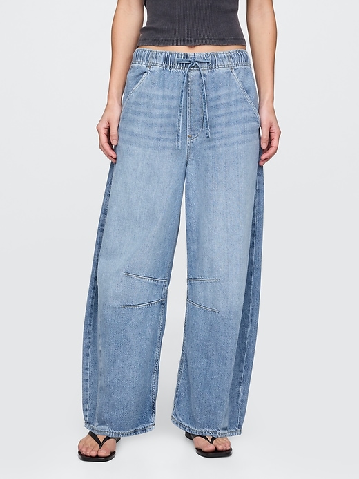 jean taille mi-haute ultra-doux et confortable à motif fer à cheval