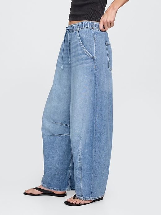 jean taille mi-haute ultra-doux et confortable à motif fer à cheval