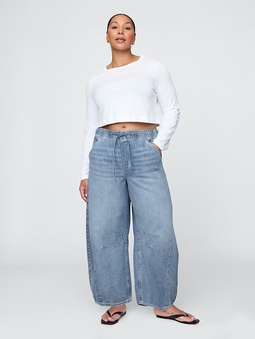 jean taille mi-haute ultra-doux et confortable à motif fer à cheval
