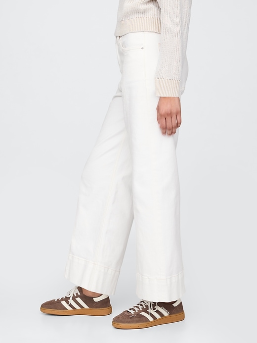 jean taille haute stride à jambes larges et longueur cheville