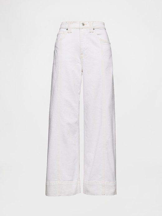 jean taille haute stride à jambes larges et longueur cheville