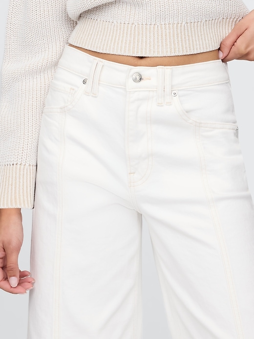 jean taille haute stride à jambes larges et longueur cheville