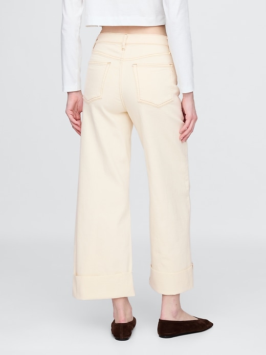 jean taille haute stride à jambes larges et longueur cheville