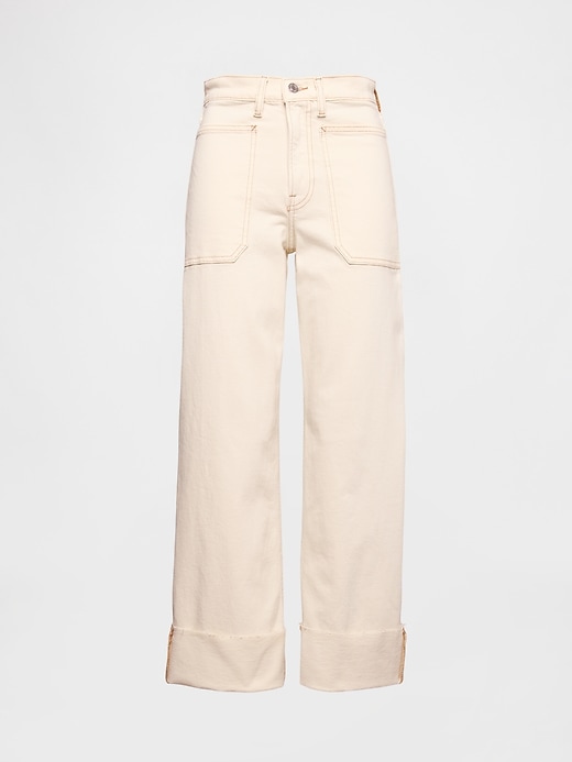 jean taille haute stride à jambes larges et longueur cheville