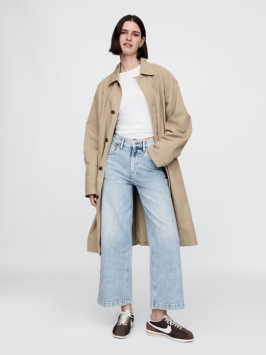 jean taille haute stride à jambes larges et longueur cheville