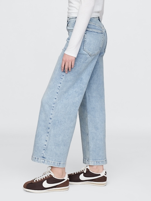 jean taille haute stride à jambes larges et longueur cheville