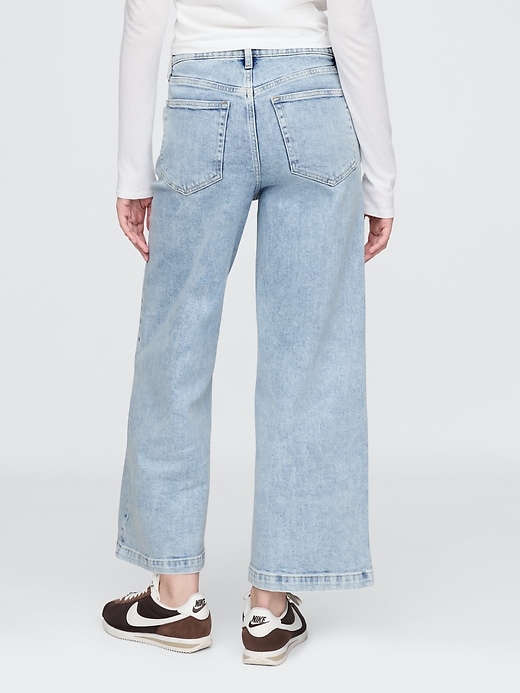 jean taille haute stride à jambes larges et longueur cheville