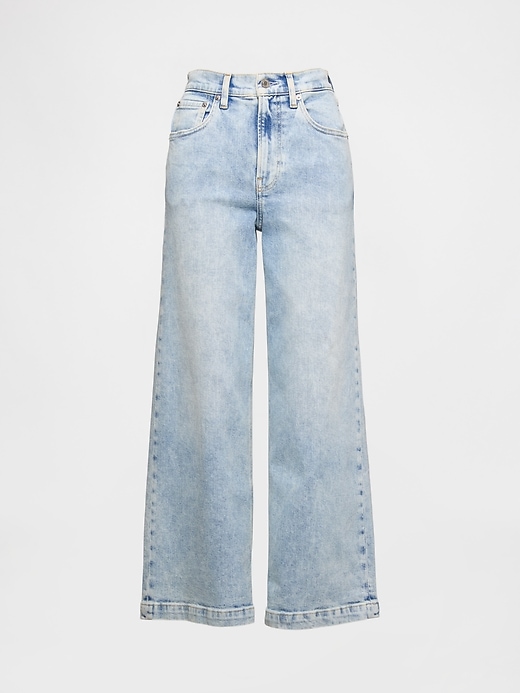jean taille haute stride à jambes larges et longueur cheville