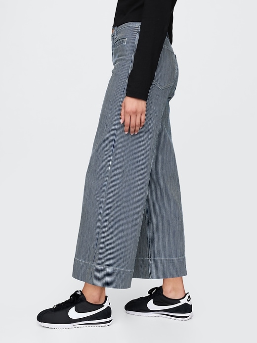 jean taille haute stride à jambes larges et longueur cheville