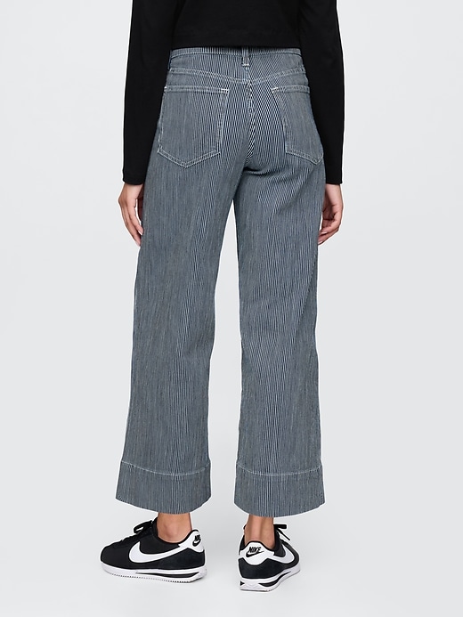 jean taille haute stride à jambes larges et longueur cheville