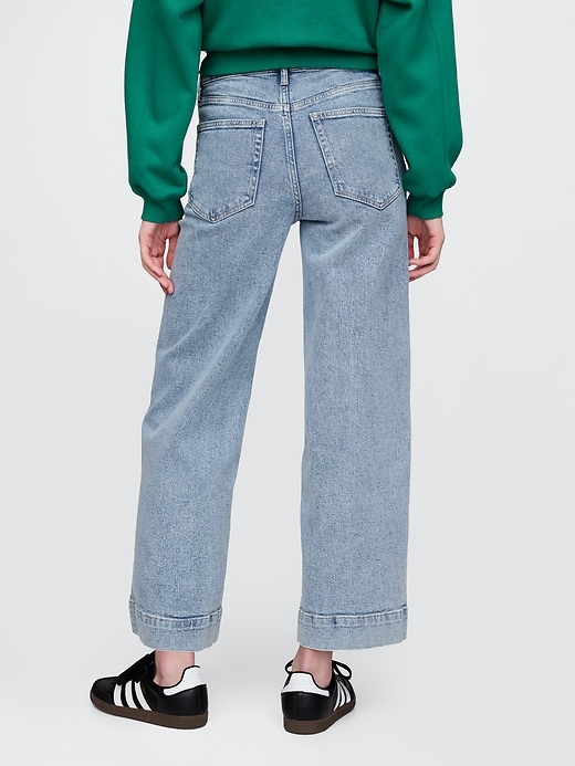 jean taille haute stride à jambes larges et longueur cheville