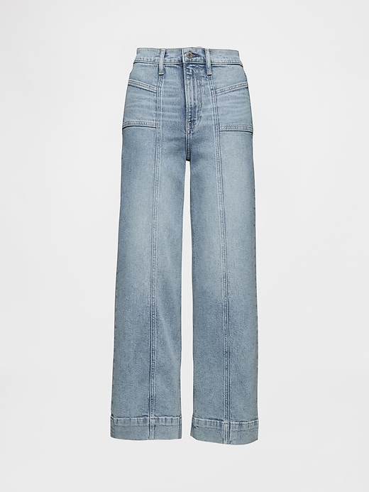 jean taille haute stride à jambes larges et longueur cheville