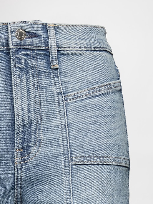 jean taille haute stride à jambes larges et longueur cheville