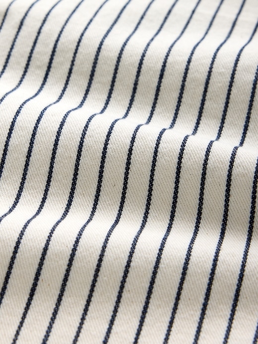 jean baggy à rayures en denim taille mi-haute