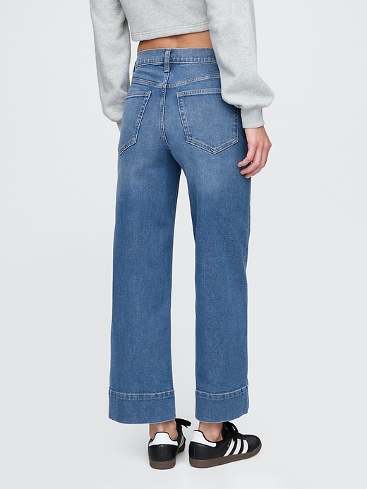 jean taille haute stride à jambes larges et longueur cheville