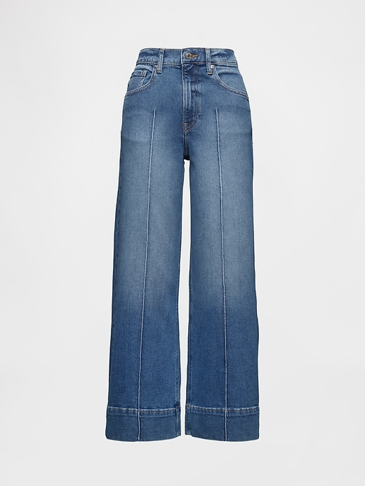 jean taille haute stride à jambes larges et longueur cheville
