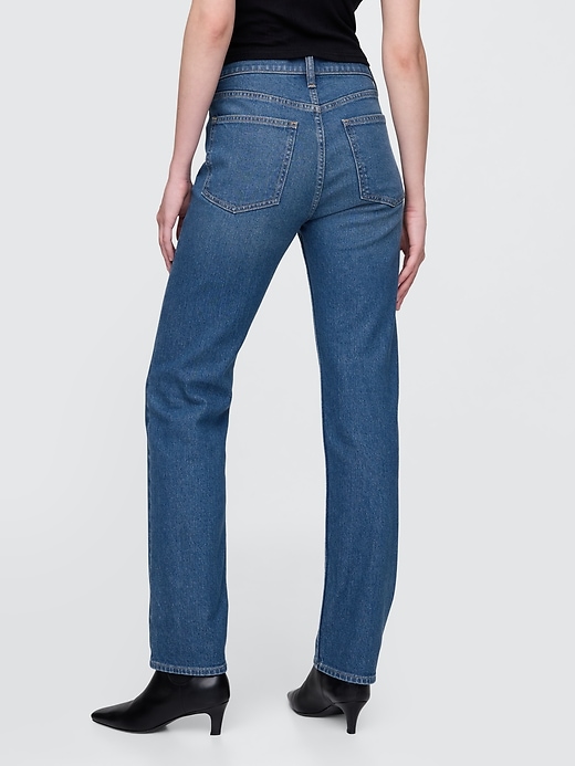 jean slim droit taille haute style western années 90