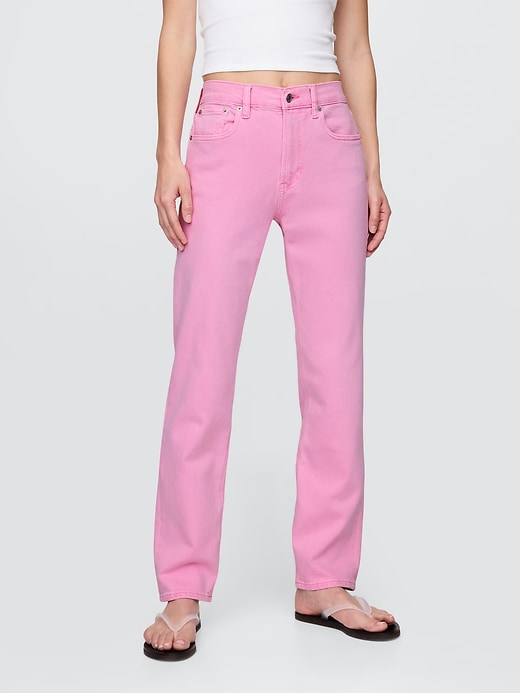 jean slim droit taille haute années 90