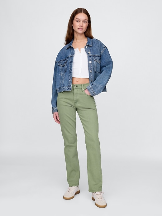 jean slim droit taille haute années 90