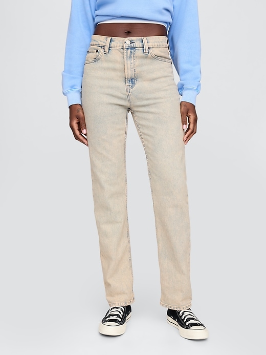 jean slim droit taille haute années 90
