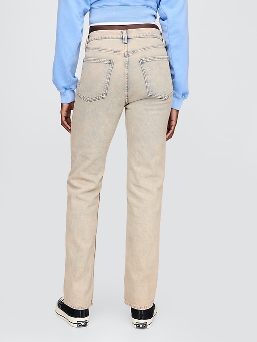 jean slim droit taille haute années 90