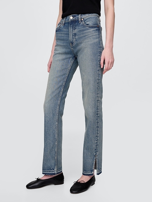 jean slim droit taille haute années 90