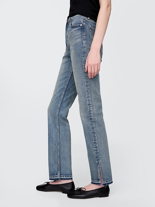 jean slim droit taille haute années 90