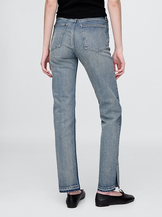 jean slim droit taille haute années 90
