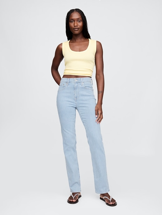 jean slim droit taille haute années 90