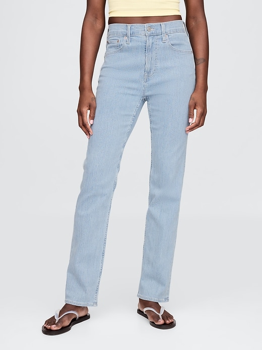 jean slim droit taille haute années 90
